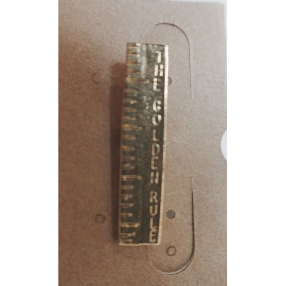Gold Tone The Golden Rule Ruler Tie Tack‎ Lapel Collar Hat Pin Enamel Pin Vest